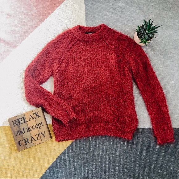 Bershka Sweaters - Fuzzy red Bershka sweater